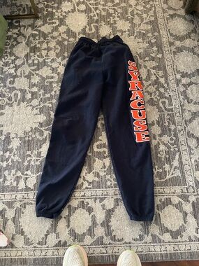 Champion Navy Sweatpants with Orange Syracuse Logo